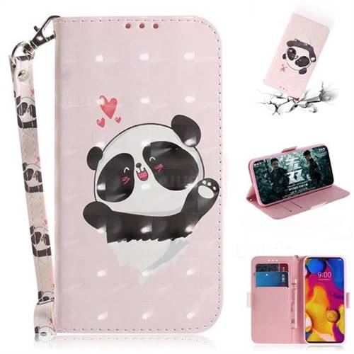 Heart Cat 3D Painted Leather Wallet Phone Case for LG V40 ThinQ