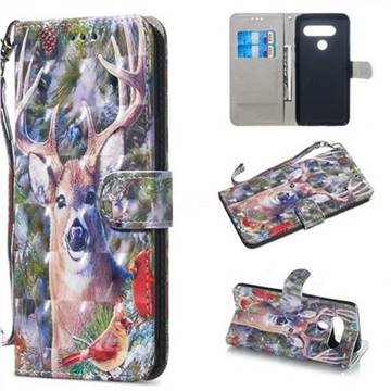 Elk Deer 3D Painted Leather Wallet Phone Case for LG V40 ThinQ