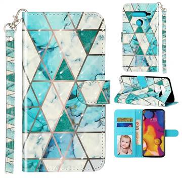 Stitching Marble 3D Leather Phone Holster Wallet Case for LG V40 ThinQ