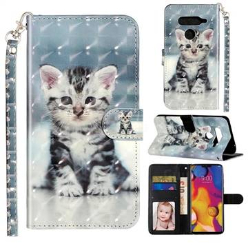 Kitten Cat 3D Leather Phone Holster Wallet Case for LG V40 ThinQ