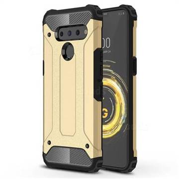 King Kong Armor Premium Shockproof Dual Layer Rugged Hard Cover for LG V50 ThinQ 5G - Champagne Gold