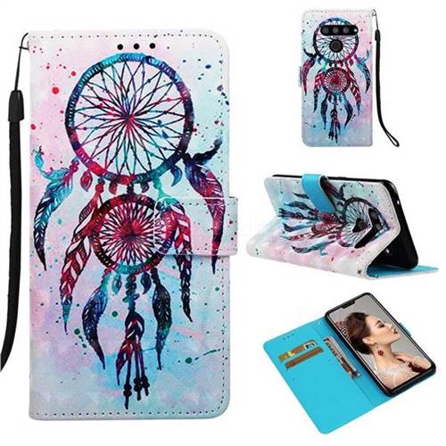 ColorDrops Wind Chimes 3D Painted Leather Wallet Case for LG V50 ThinQ 5G