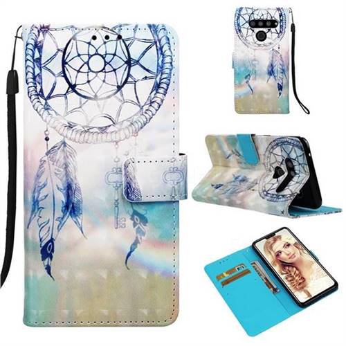 Fantasy Campanula 3D Painted Leather Wallet Case for LG V50 ThinQ 5G
