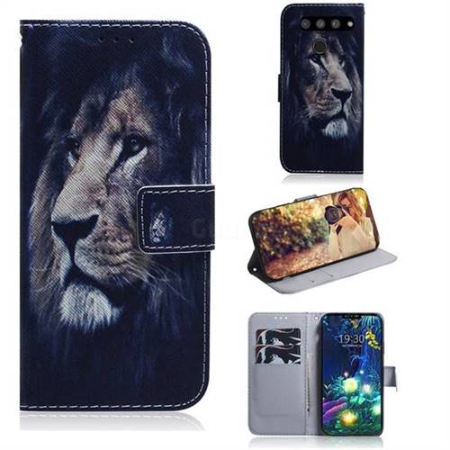 Lion Face PU Leather Wallet Case for LG V50 ThinQ 5G