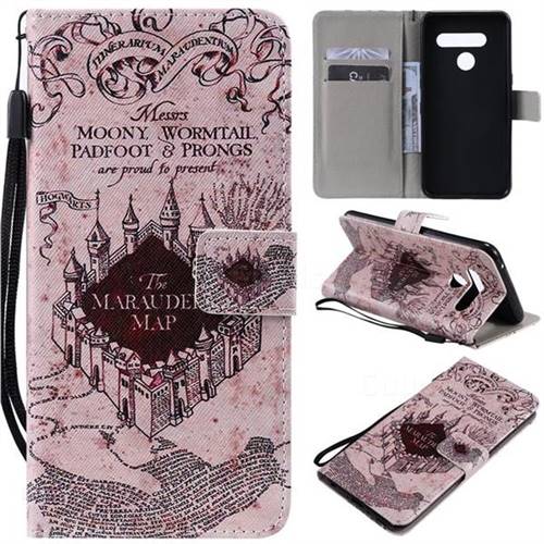Castle The Marauders Map PU Leather Wallet Case for LG V50 ThinQ 5G