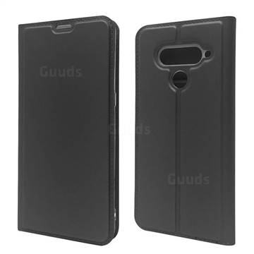 Ultra Slim Card Magnetic Automatic Suction Leather Wallet Case for LG V50 ThinQ 5G - Star Grey