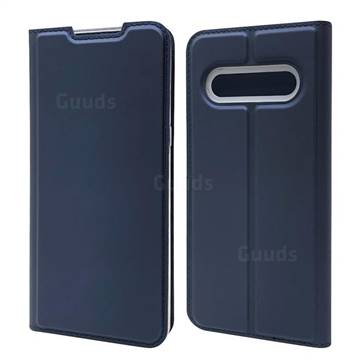 Ultra Slim Card Magnetic Automatic Suction Leather Wallet Case for LG V60 ThinQ 5G - Royal Blue