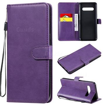 Retro Greek Classic Smooth PU Leather Wallet Phone Case for LG V60 ThinQ 5G - Purple