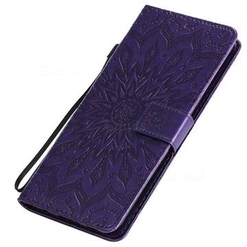 Embossing Sunflower Leather Wallet Case for LG V60 ThinQ 5G - Purple ...
