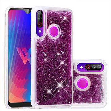 Dynamic Liquid Glitter Quicksand Sequins TPU Phone Case for LG W30 - Purple
