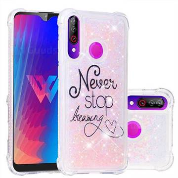 Never Stop Dreaming Dynamic Liquid Glitter Sand Quicksand Star TPU Case for LG W30