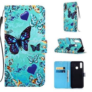 Love Butterfly Matte Leather Wallet Phone Case for LG W30