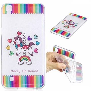 Heart Carousel Super Clear Soft TPU Back Cover for LG X Power LS755 K220DS K220 US610 K450