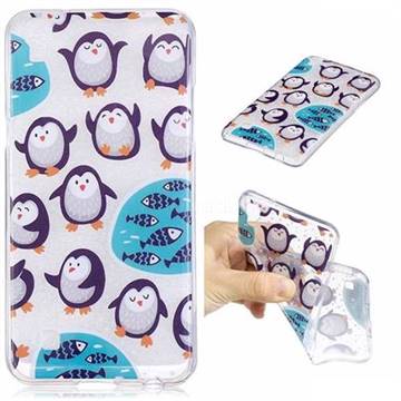 Penguin and Fish Super Clear Soft TPU Back Cover for LG X Power LS755 K220DS K220 US610 K450