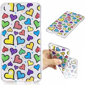 Colored Heart Super Clear Soft TPU Back Cover for LG X Power LS755 K220DS K220 US610 K450