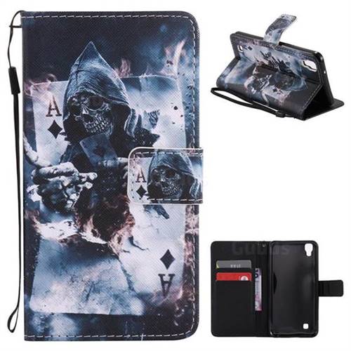 Skull Magician PU Leather Wallet Case for LG X Power LS755 K220DS K220 US610 K450