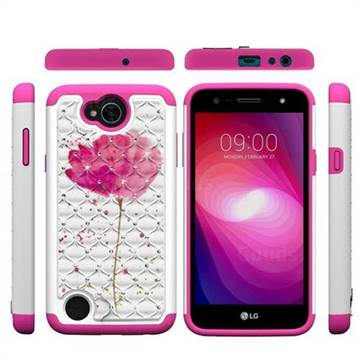 Watercolor Studded Rhinestone Bling Diamond Shock Absorbing Hybrid Defender Rugged Phone Case Cover for LG X Power2
