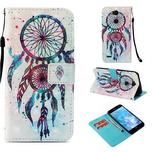 ColorDrops Wind Chimes 3D Painted Leather Wallet Case for LG X Power 3