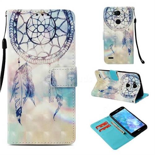 Fantasy Campanula 3D Painted Leather Wallet Case for LG X Power 3