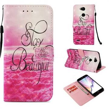 Beautiful 3D Painted Leather Wallet Case for LG X Power 3