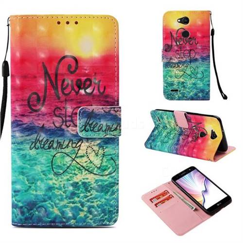 Colorful Dream Catcher 3D Painted Leather Wallet Case for LG X Power 3