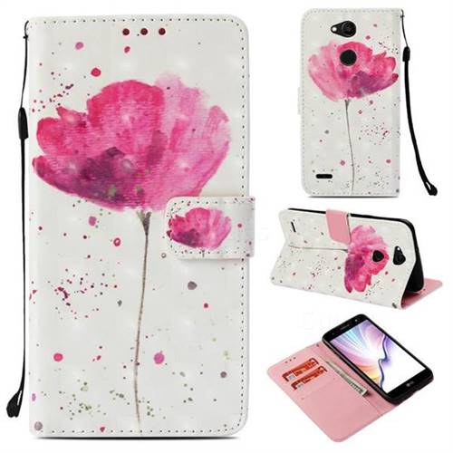 Watercolor 3D Painted Leather Wallet Case for LG X Power 3