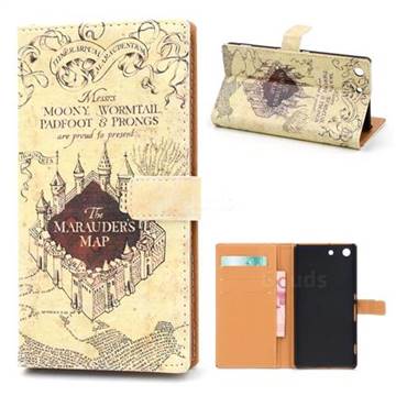 The Marauders Map Leather Wallet Case for Sony Xperia M5 E5603 / M5 Dual E5633
