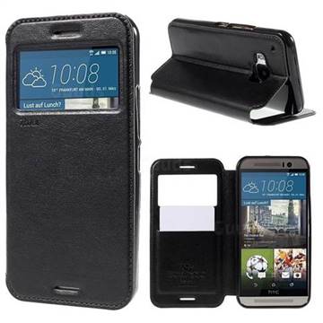 Roar Korea Noble View Leather Flip Cover for HTC One M9 - Black