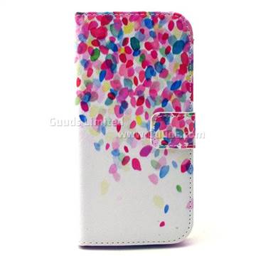 Colored Petals Leather Wallet Case for HTC One M9 Hima