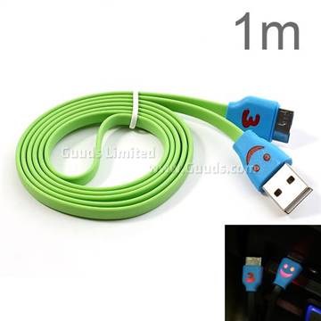 Smiley LED Light Noodle Micro USB Cable for Samsung Galaxy S5