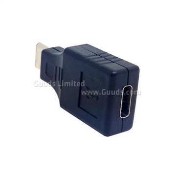 High Quality USB 3.1 Type C Male to Type C Female Adapter - Black