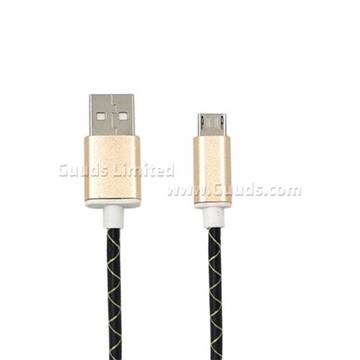 Mesh Soft High Speed Micro USB Cable for Samsung / HTC / LG / Sony etc - Champagne + Yellow