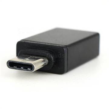 Metal Type-C Male to USB Female Adapter OTG Adapter - Black