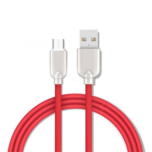 1.5m Metal Zinc Alloy Candy Micro USB Data Charging Cable for Samsung Sony LG Huawei Xiaomi Phones - Red