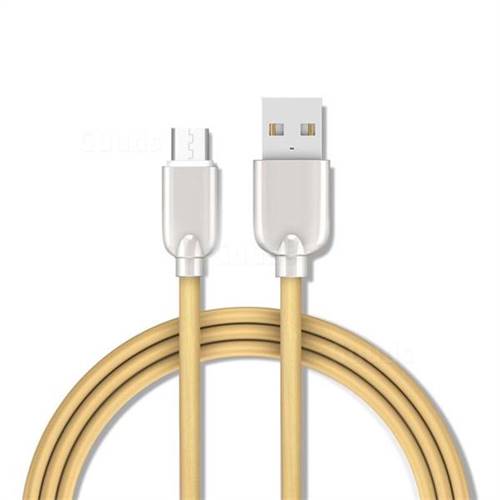 1.5m Metal Zinc Alloy Candy Micro USB Data Charging Cable for Samsung Sony LG Huawei Xiaomi Phones - Gold