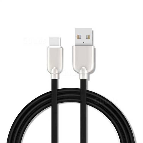 1.5m Metal Zinc Alloy Candy USB 3.1 Type-C Cable Data Charging Cable - Black