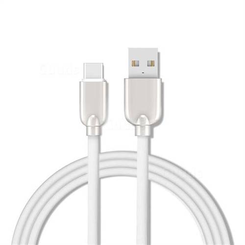 1.5m Metal Zinc Alloy Candy USB 3.1 Type-C Cable Data Charging Cable - White