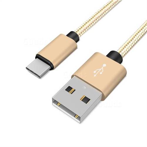 20cm Short Metal Weaving Type-C Data Charging Cable USB C to USB A ...