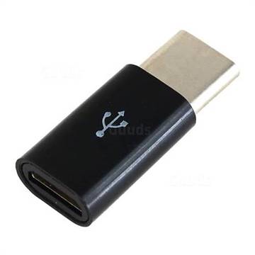 Portable Micro USB Female to Type-C Male Adapter - Black