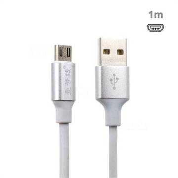 1m Soft Micro USB Data Charging Cable MicroUSB to USB A Cable - White