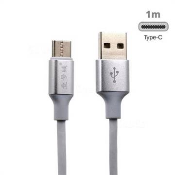 1m Soft Type-C Data Charging Cable Typec to USB A Cable - White