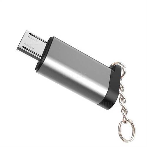 Keychain Aluminum Alloy TypeC Female to Micro USB Male Connector