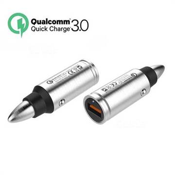 QC 3.0 Quick Charge Sniper Rifle Bullet Modeling Car Charger 304 Stainless Steel Metal for Mobile Phone