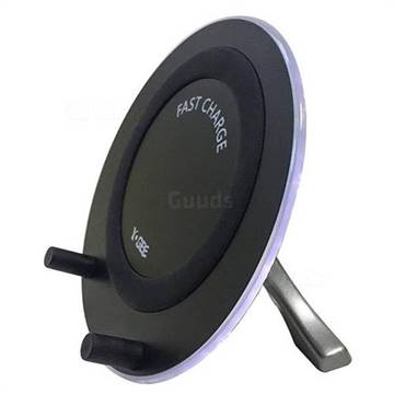 YOGEE Fast Charge Wireless Charger Qi Stand Charging Pad for Samsung iPhone Qi-Enabled Devices YB005 Black