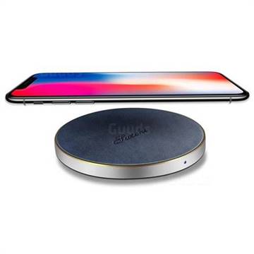 Suteni PU Leather Portable Wireless Phone Charger Fast Charge Qi Wireless Charging Thin Pad - Blue