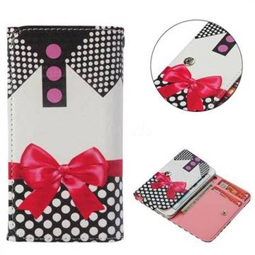Clothes Bow Pattern Universal Phone Leather Wallet Case Cover, Size 12.3x6.4CM