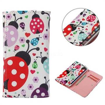 Ladybug Pattern Universal Phone Leather Wallet Case Cover, Size 15.7x8CM