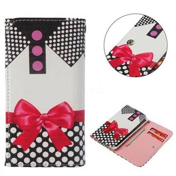 Clothes Bow Pattern Universal Phone Leather Wallet Case Cover, Size 15.7x8CM
