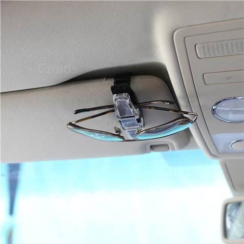 Dual Clip Vehicle Car Mounted Glasses Sunglass Eyeglass Holder Holder