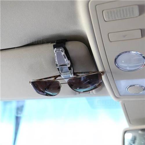 Dual Clip Vehicle Car Mounted Glasses Sunglass Eyeglass Holder Holder